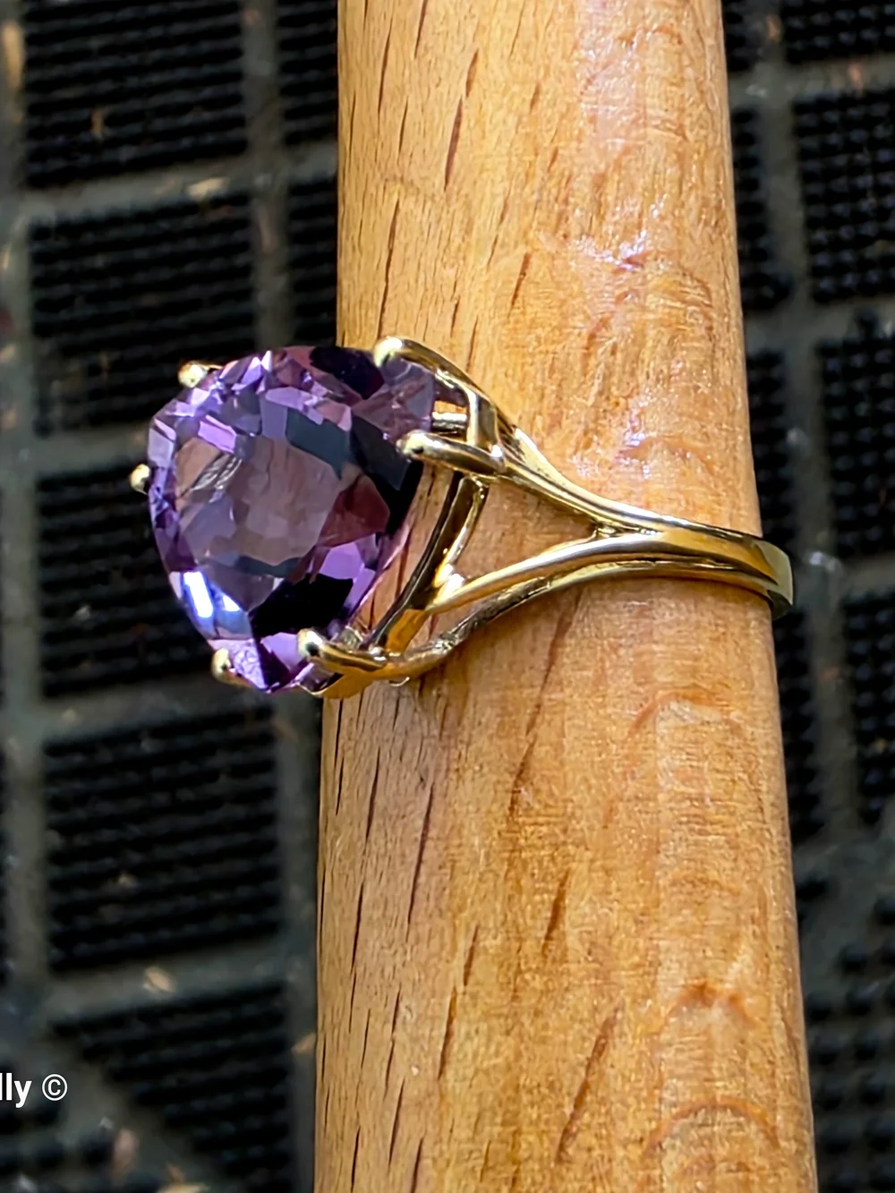 10K Yellow Gold Amethyst Cocktail Ring Size 6, Solid Gold! 👌🎁